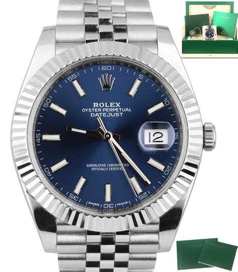 rolex datejust 41mm blue face